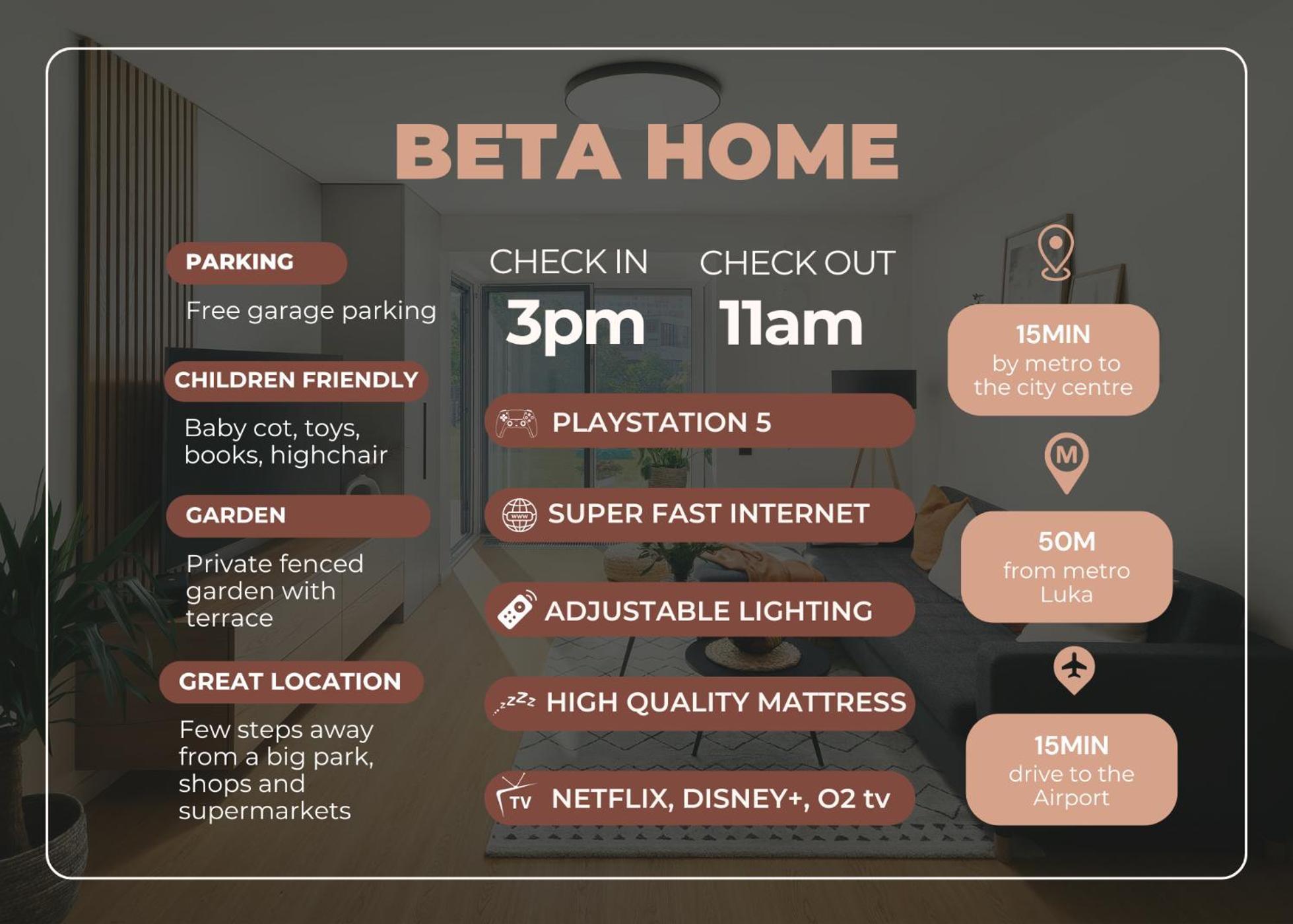 Beta Home - Garage, Air Condition, Garden, At Metro Praag Buitenkant foto